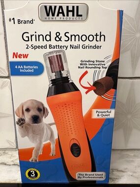 Wahl Grind & Smooth 2-Speed Battery Nail Grinder for Dogs or Cats with case